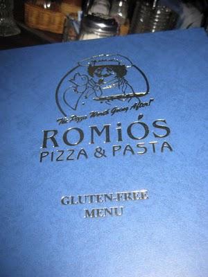 Gluten Free Menu. Romios Pizza Pasta