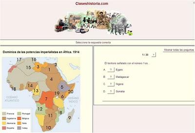 Para practicar sobre el mapa del reparto de África