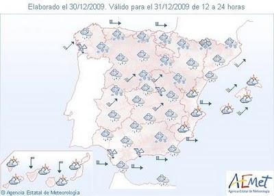 Nochevieja y Año Nuevo: lluvia, nieve y viento.