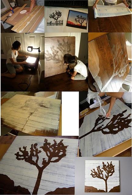 Cuadro sobre las lamas restantes de la tarima o el parquet