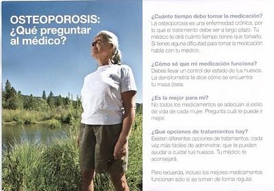 Publicidad de Osteoporosis en un centro de salud