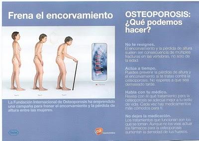 Publicidad de Osteoporosis en un centro de salud