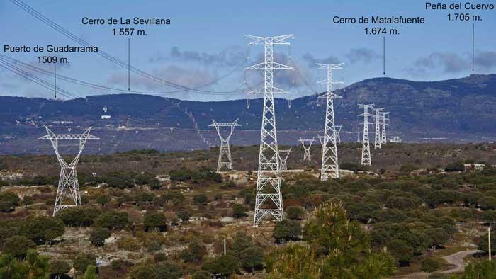 Línea de Muy Alta Tensión en la Sierra de Guadarrama