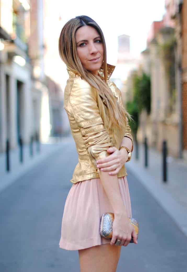Gold biker jacket