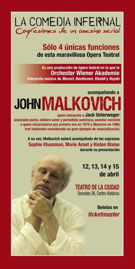 John Malkovich y La Comedia Infernal llegan a México