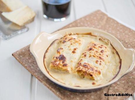 Canelones de carne gratinados