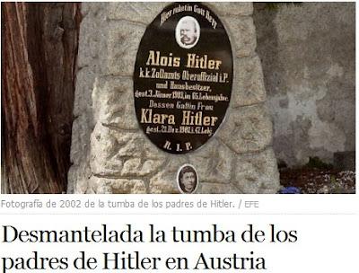 Desmantelada la tumba de los padres de Hitler