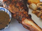 Paletilla cordero horno salsa miel menta