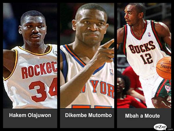 Olajuwon, Mutombo y Mbah a Mouté tres referentes del baloncesto africano.