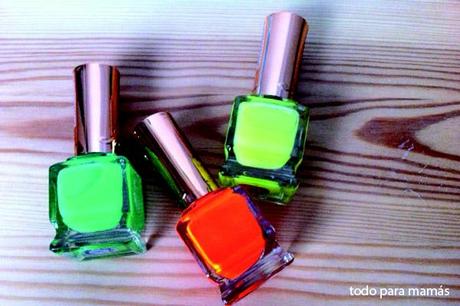 colores neón naranja, verde...