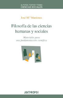 4ª Edición de: Filosofía de las ciencias humanas y sociales de José María Mardones