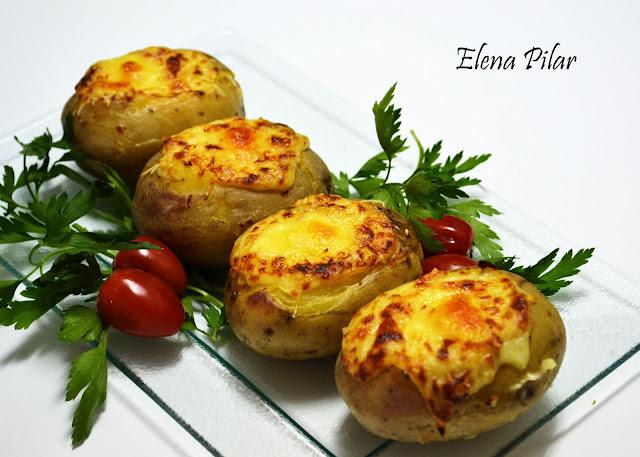 Patatas gratinadas rellenas de Pechuga de Pavo