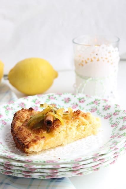 Tarta de coco con sirope de lima y limón en pasion food