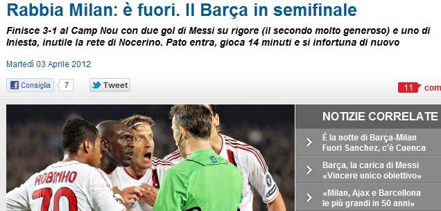 VIDEO: GOLES BARCELONA-3 MILÁN-1 ¿ROBO AL MILAN?