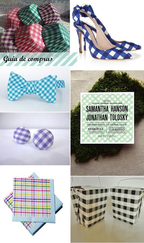 Inspiración 13. Cuadros de vichy-guía de compras/Gingham wedding-shopping guide