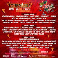 Cartel por días del Extremúsika 2026