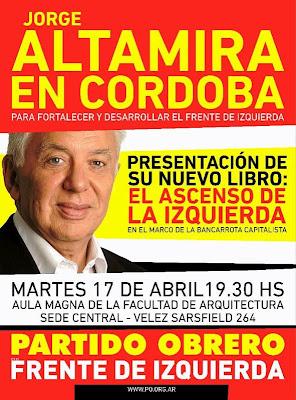 Altamira en Córdoba: Martes 17/04 - 19:30 hs. - Facultad de Arquitectura (Centro)