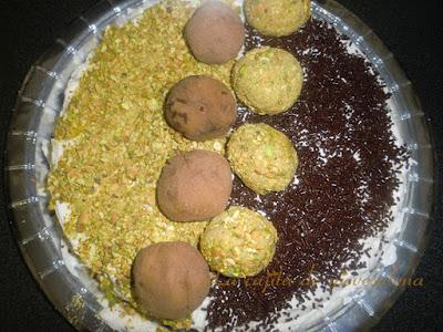 Tarta de pistachos y chocolate