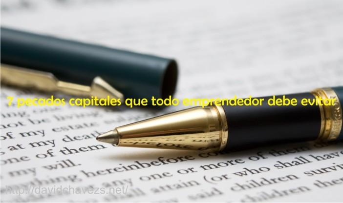 7 pecados capitales que todo emprendedor debe evitar