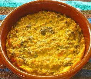 tortilla de arroz con verduras Tortilla de arroz integral con verduras.