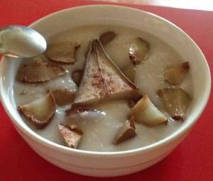 crema de cebada con pera al horno y canela Vuestras Comidas MacrobiotiVas