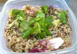 Vuestras Comidas MacrobiotiVas tupper arroz basmati arame y canónigos