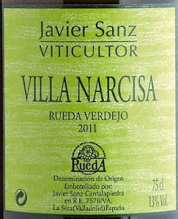 Villa Narcisa Verdejo 2011, de  Javier Sanz Viticultor
