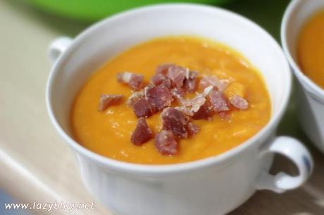 Crema rústica de calabaza asada con curry y jengibre