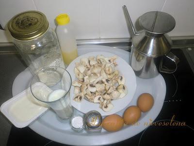 Soufflé de queso y champiñones