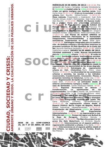 Jornada internacionales en Cuenca: Ciudad, sociedad y crisis