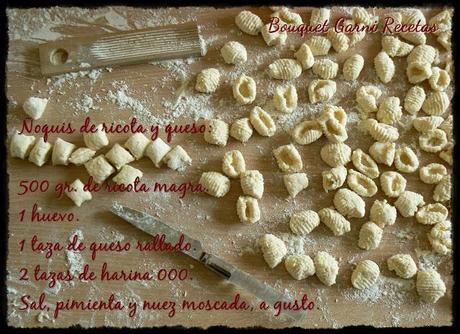 Ñoquis de ricota y queso con salsa de espinacas