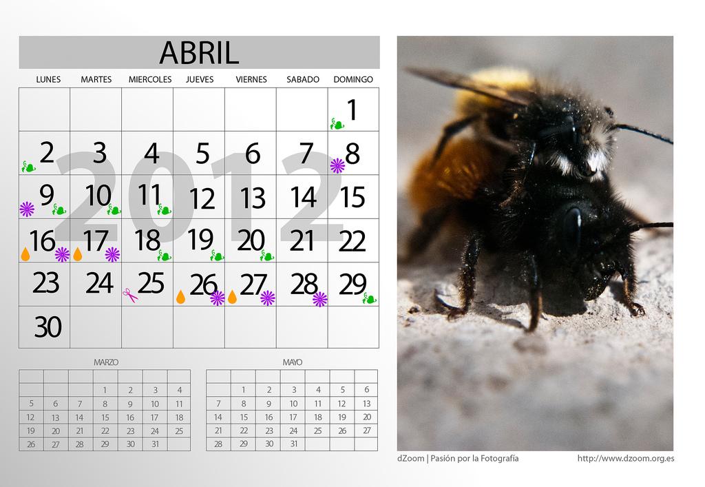 Calendario Lunar 2012 (Abril)