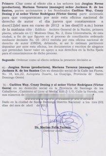 Imagen De La Demanda Por Derechos De Autor Que Le Han Interpuesto A ”Los Teke Teke”