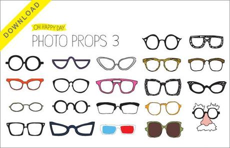 Diy + Descarga gratis: gafas para el photobooth de tu boda.