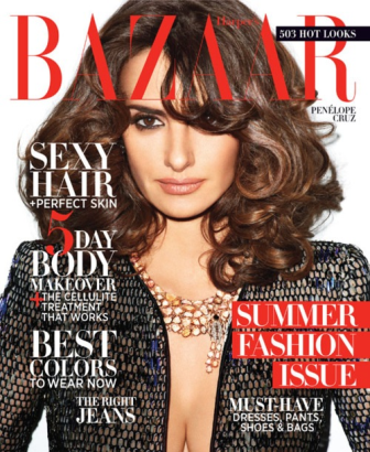 Penélope Cruz, portada y confidencias en Harper's Bazaar, Mayo 2012