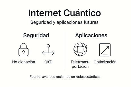 Visual interactivo sobre cómo la tecnología cuántica está cambiando la seguridad y sus aplicaciones más innovadoras.