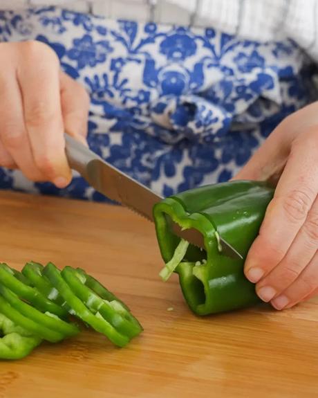 cortar morron en tiras