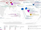 Mapa todas bombas atómicas sido detonadas mundo