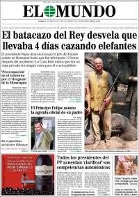 La bandera republicana en el ayuntamiento de San sebastian, mientras el Rey cazaba elefantes