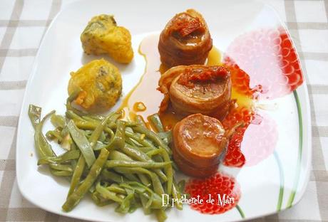 MEDALLONES DE SOLOMILLO CON GUARNICION VERDE