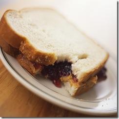 Sandwich de mantequilla de mani y mermelada