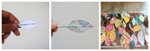 Diy: florero de hojas de papeles de colores. Scrap