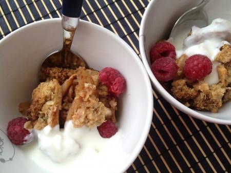 tarta de manzana recetas delikatissen recetas con manzanas recetas con canela receta de crumble de manzana con yogur y frambuesas postres fáciles recetas postres con manzanas postres con manzana Crumble de manzana 