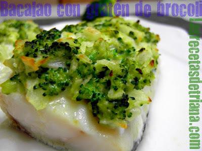 Bacalao con graten de brocoli