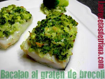 Bacalao con graten de brocoli