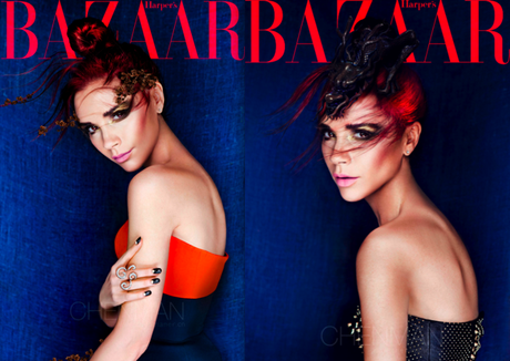 Harper's Bazaar China Model: Victoria Beckham Photographer: Chen Man Editorial Cover Red Hair Character Beauty Make Up