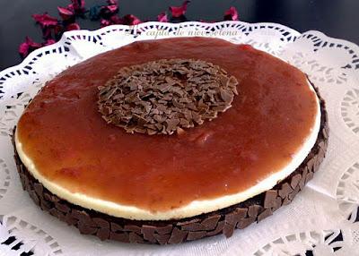 Tarta de fresa y queso mosaico