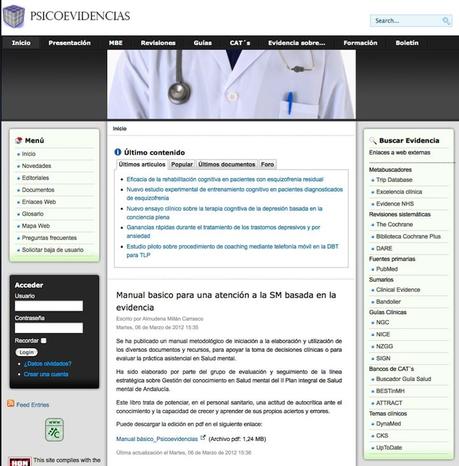 La página web Psicoevidencias La página web Psicoevidencias