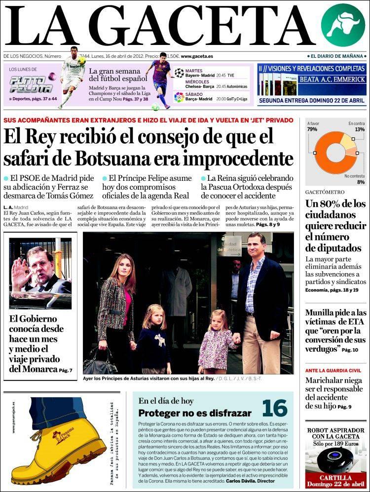 Una visita hospitalaria abre portadas en España