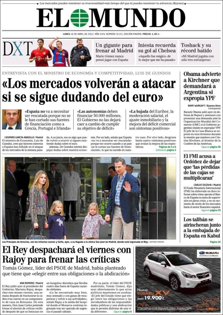 Una visita hospitalaria abre portadas en España